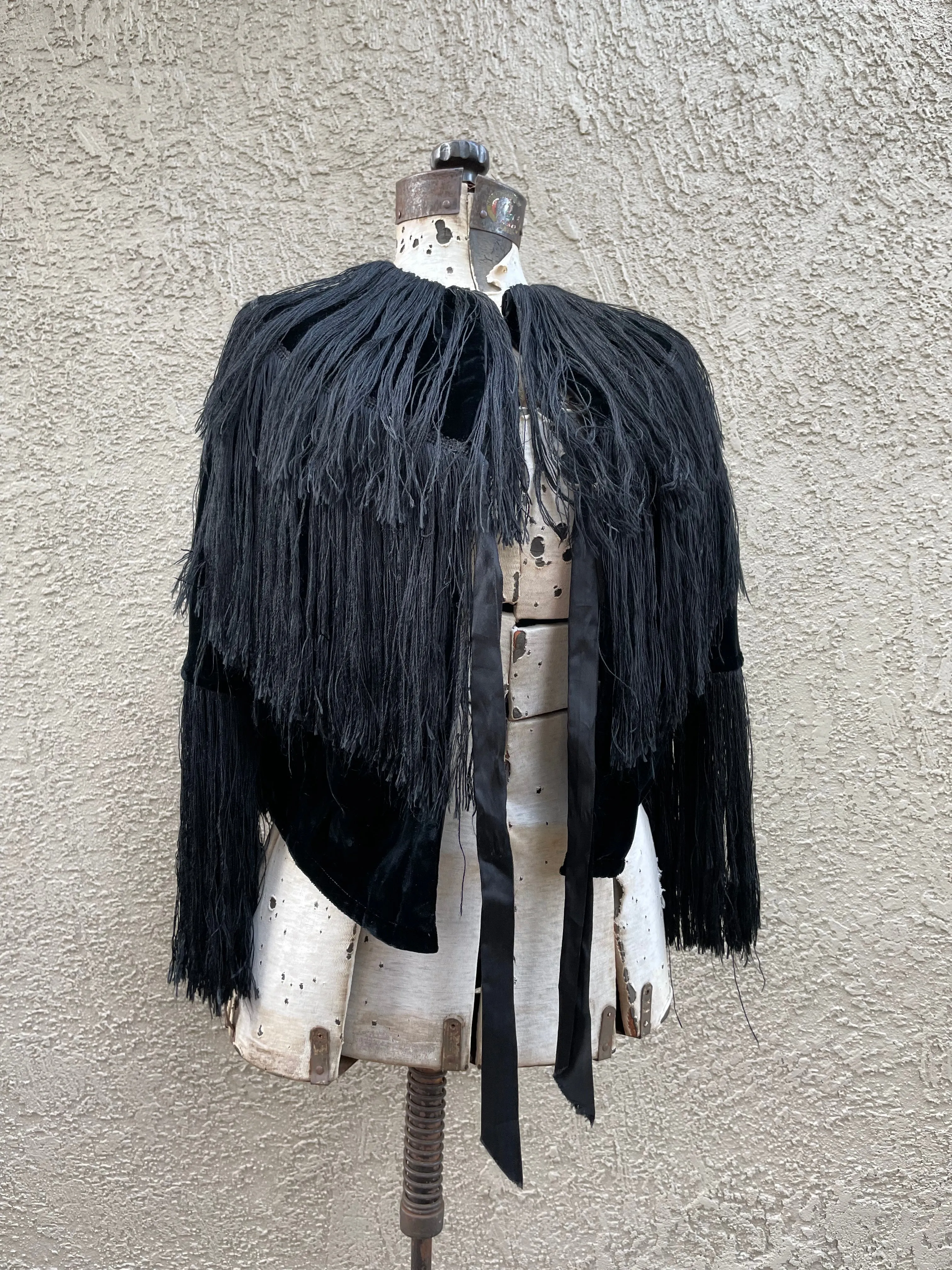 1930s Velvet Fringe Bolero Jacet