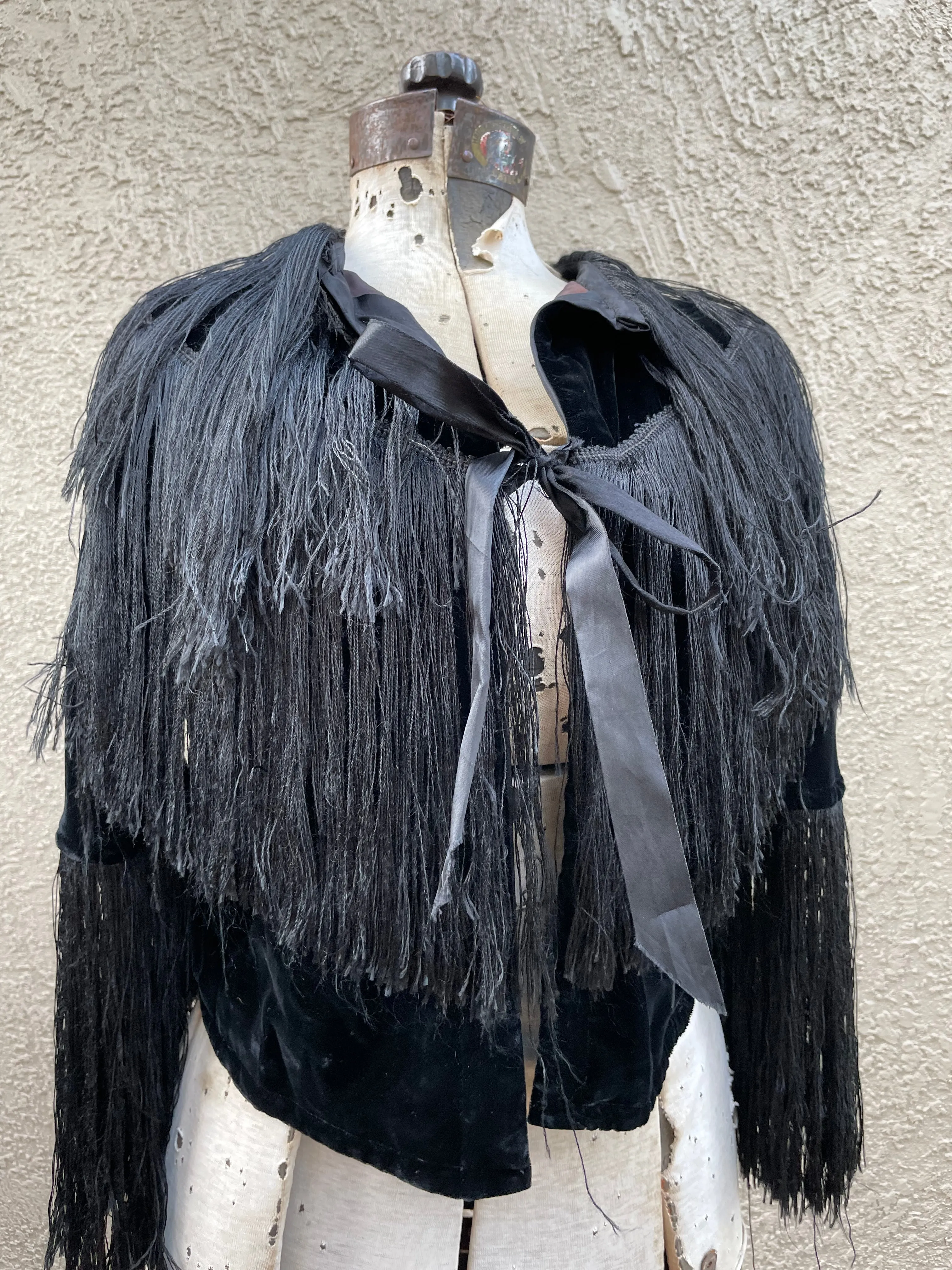 1930s Velvet Fringe Bolero Jacet