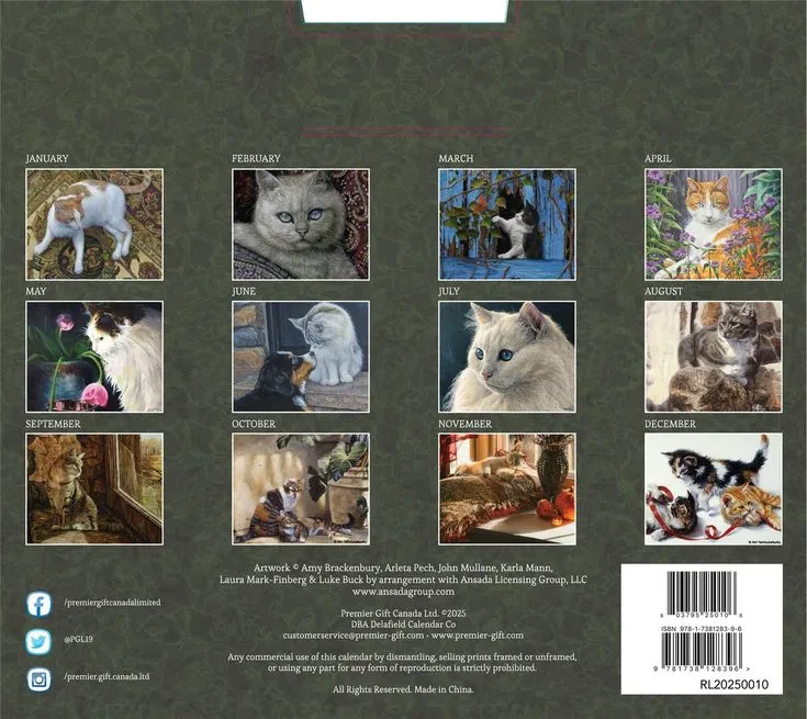 2025 Delafield Wall Calendar - Cats at Home