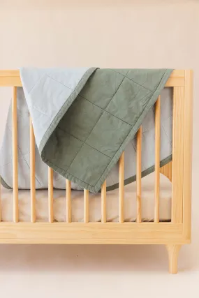 Acadian/Dove - Linen Quilted Blanket