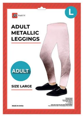 Adult Rose Gold Metallic Leggings - Large