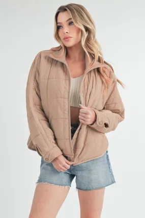 Aemi   Co Quilted Zip Up Puffer Jacket