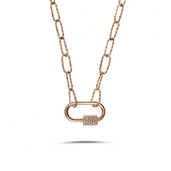 AMORE Lock Knit Chain Diamond Necklace 0.47ct