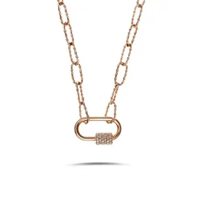 AMORE Lock Knit Chain Diamond Necklace 0.47ct