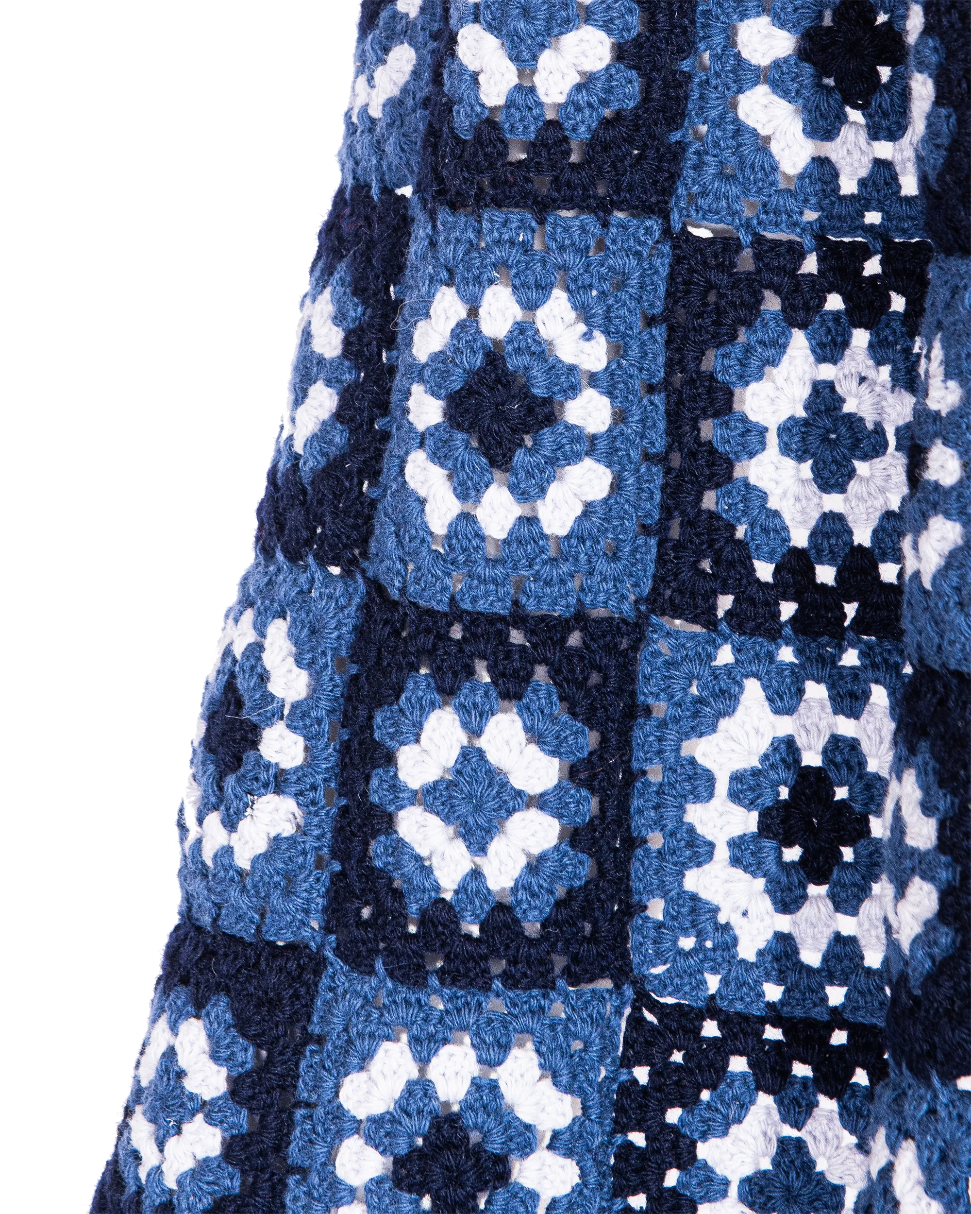 A/W 1999 Blue Crochet Turtleneck Sweater, Scarf and Purse Set