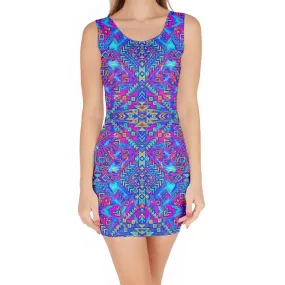 Aztec Azul Bodycon Dress