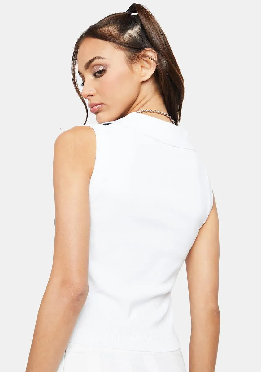 Bad Teacher's Boss Argyle Crop Sweater Vest