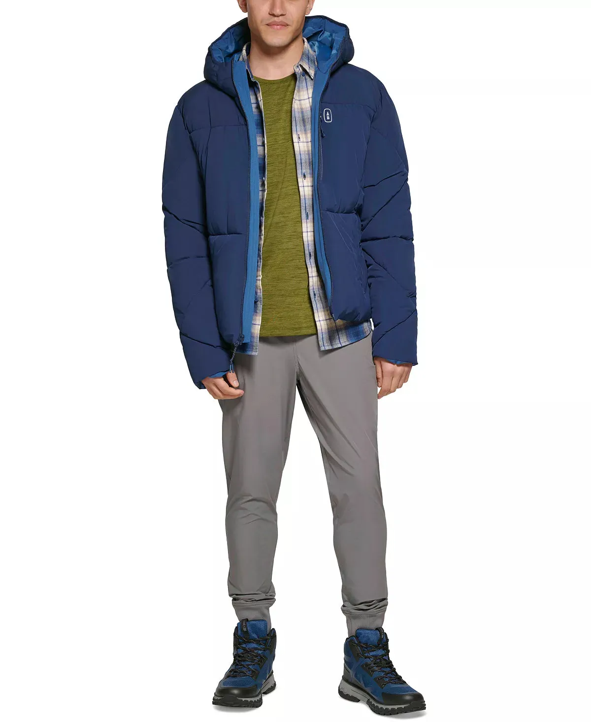 BASS OUTDOOR Men's Glacier Quilted Full-Zip Hiking Jacket  Color Blue Size S