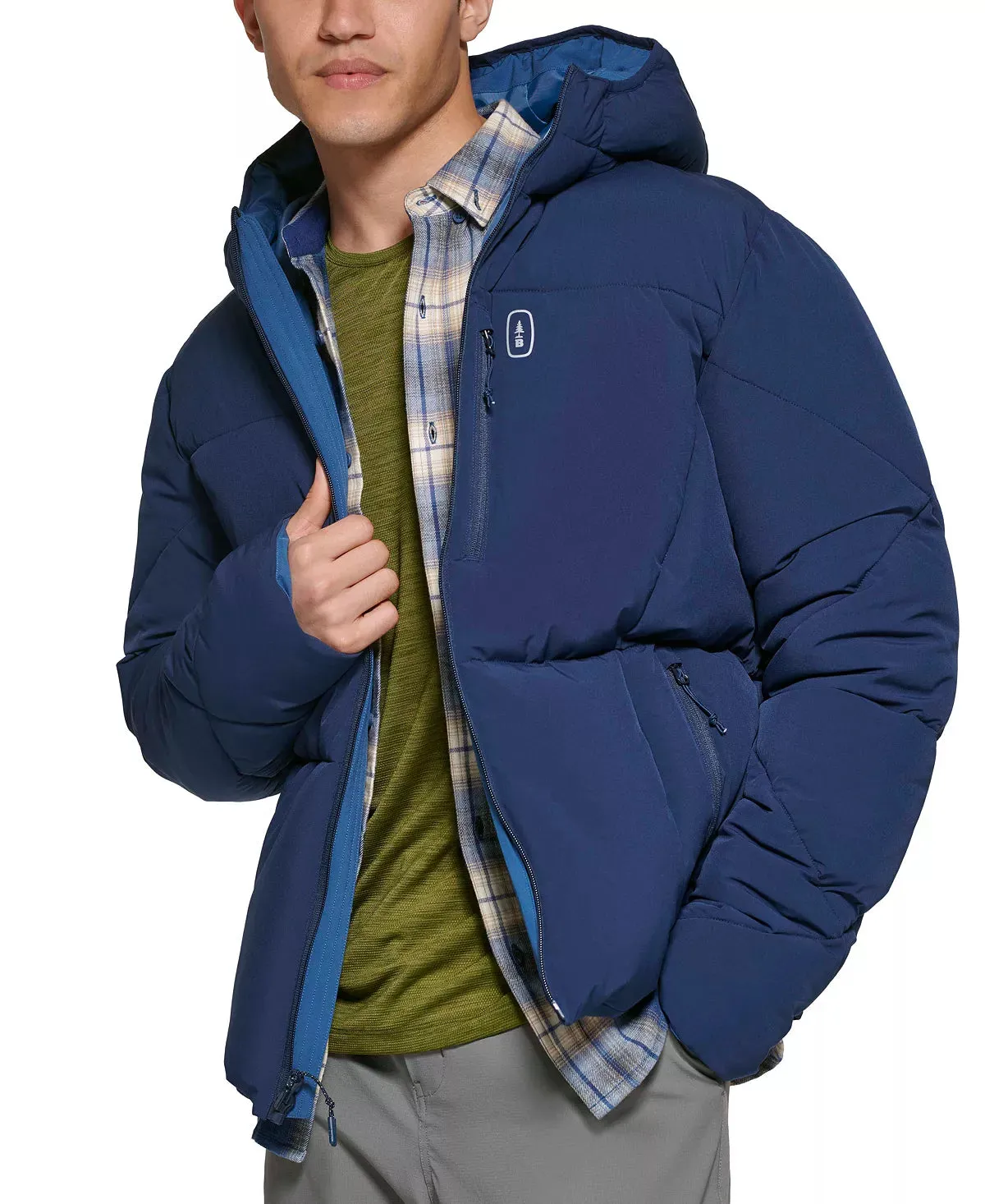 BASS OUTDOOR Men's Glacier Quilted Full-Zip Hiking Jacket  Color Blue Size S