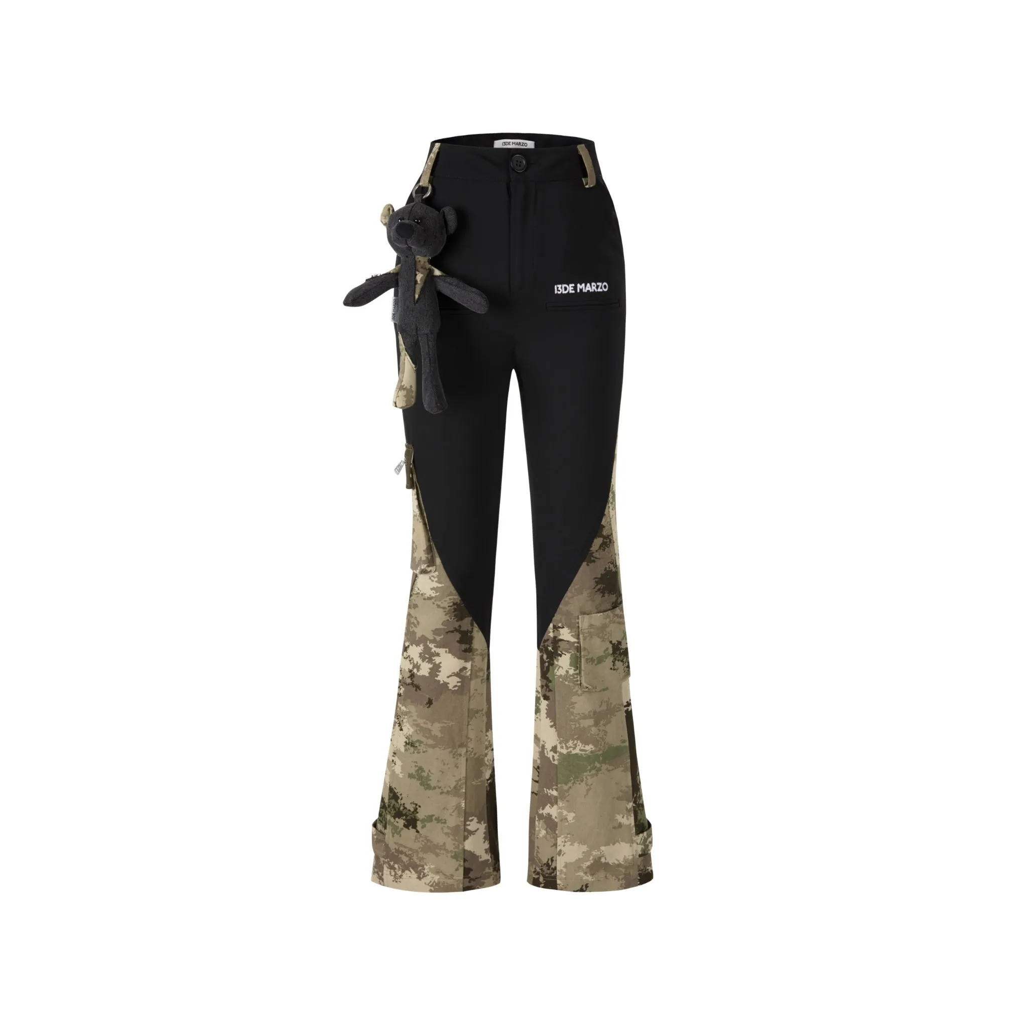 Bear Camo Patch Trousers in Black