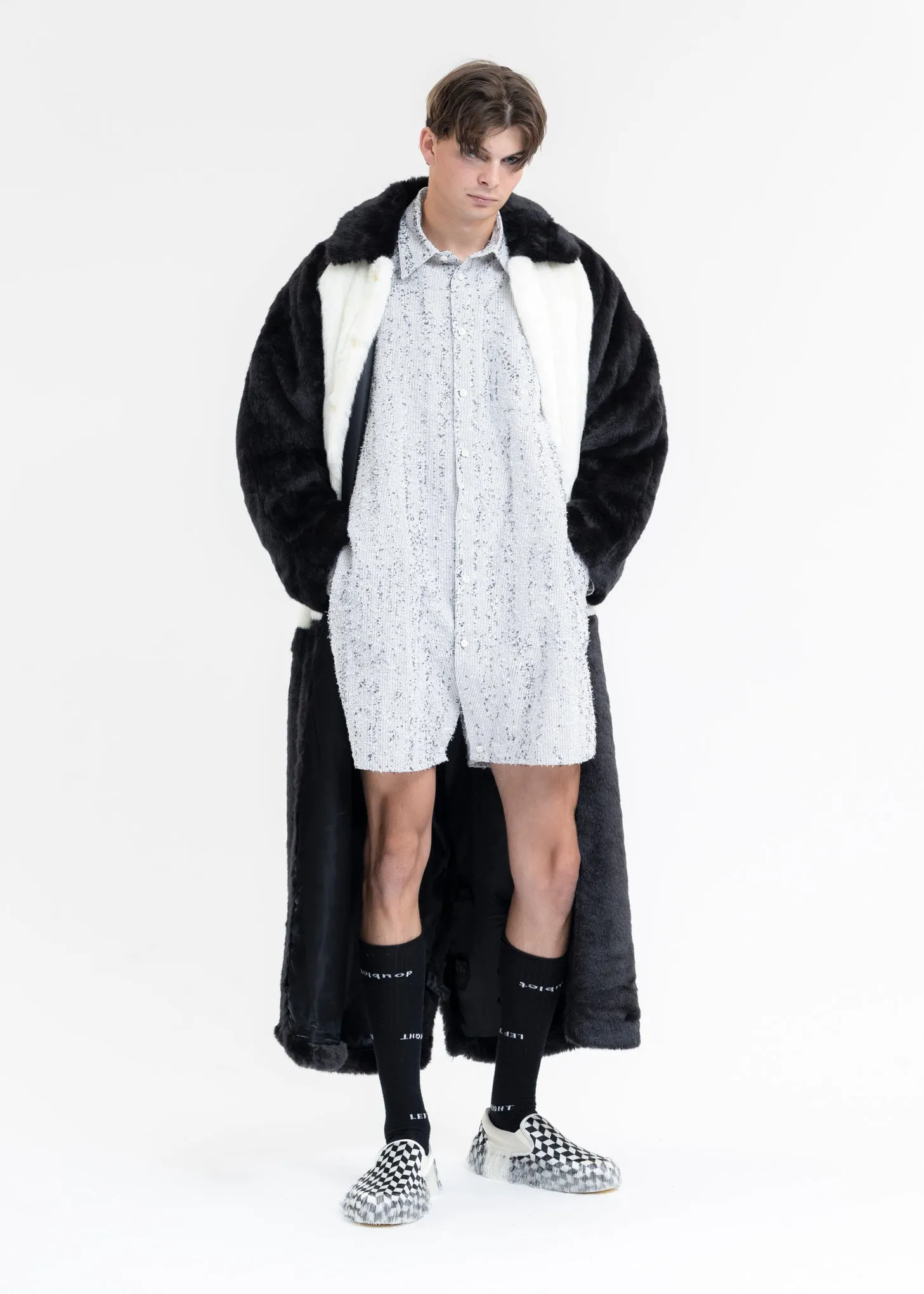 BLACK 2WAY COSTUME FUR COAT (PANDA)