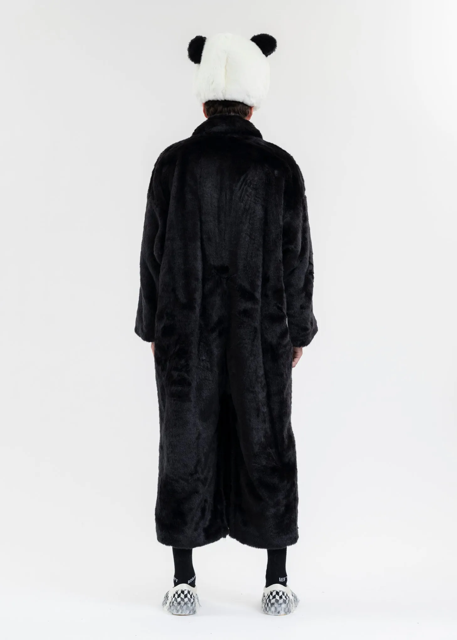 BLACK 2WAY COSTUME FUR COAT (PANDA)