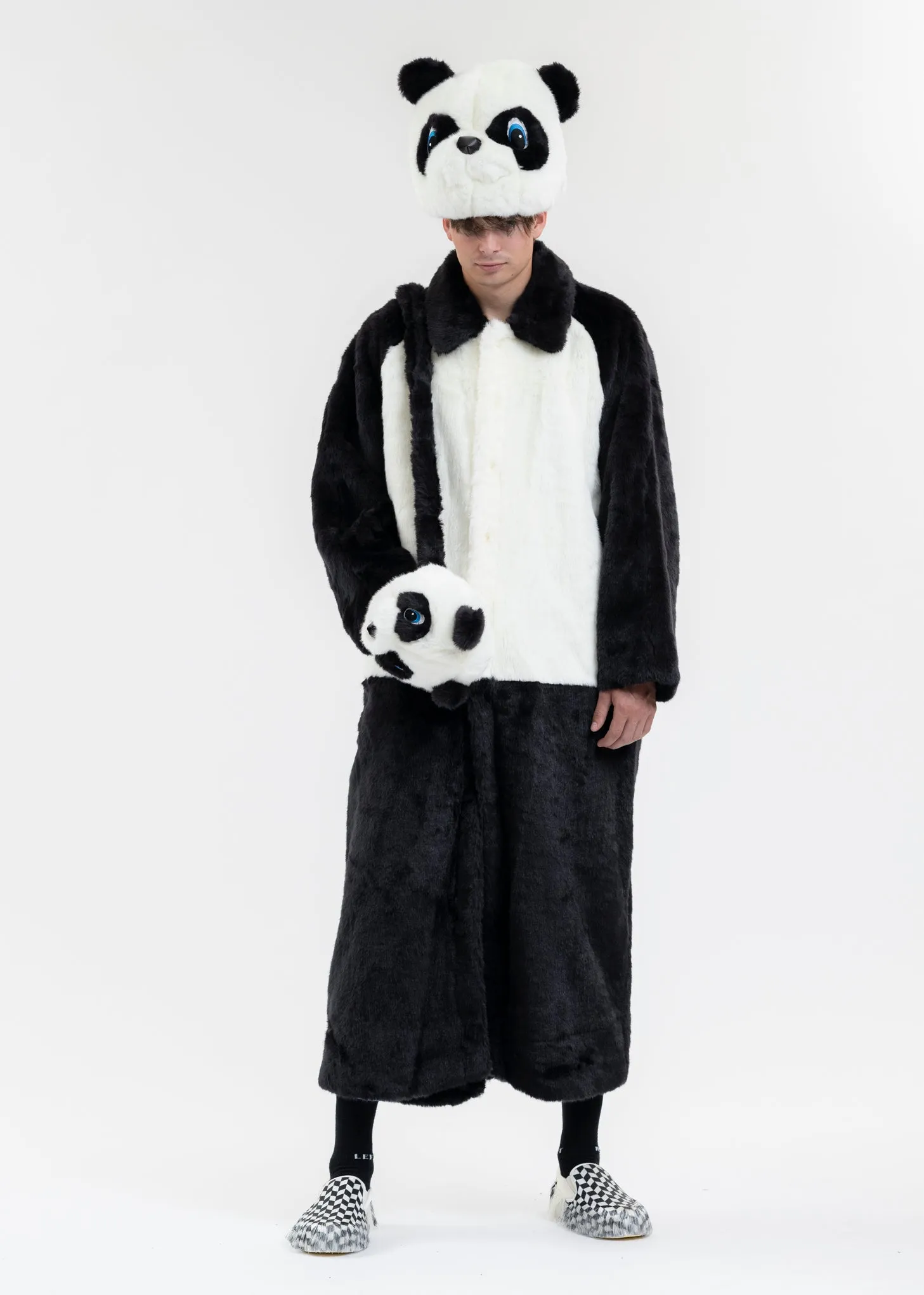 BLACK 2WAY COSTUME FUR COAT (PANDA)