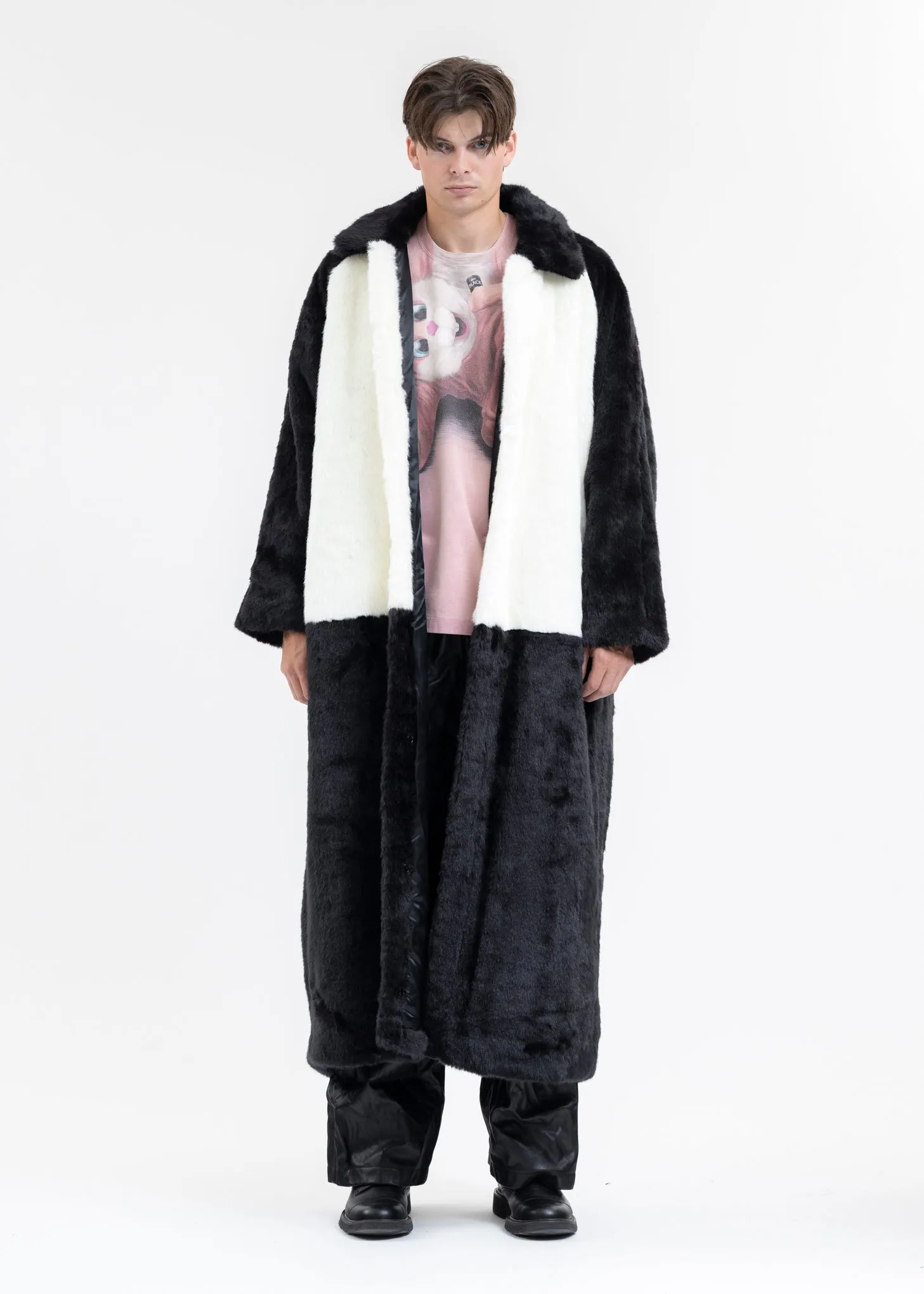 BLACK 2WAY COSTUME FUR COAT (PANDA)