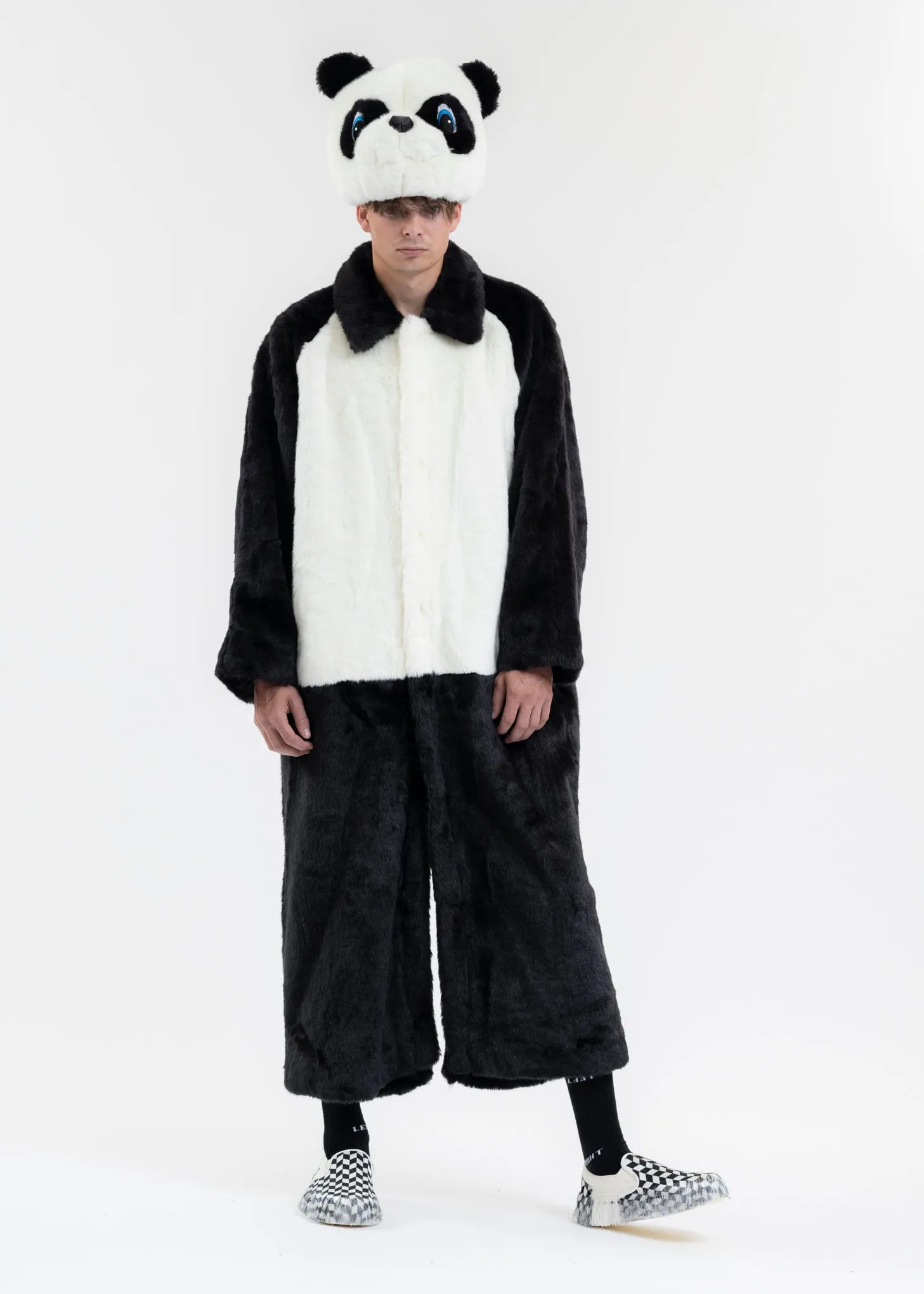 BLACK 2WAY COSTUME FUR COAT (PANDA)