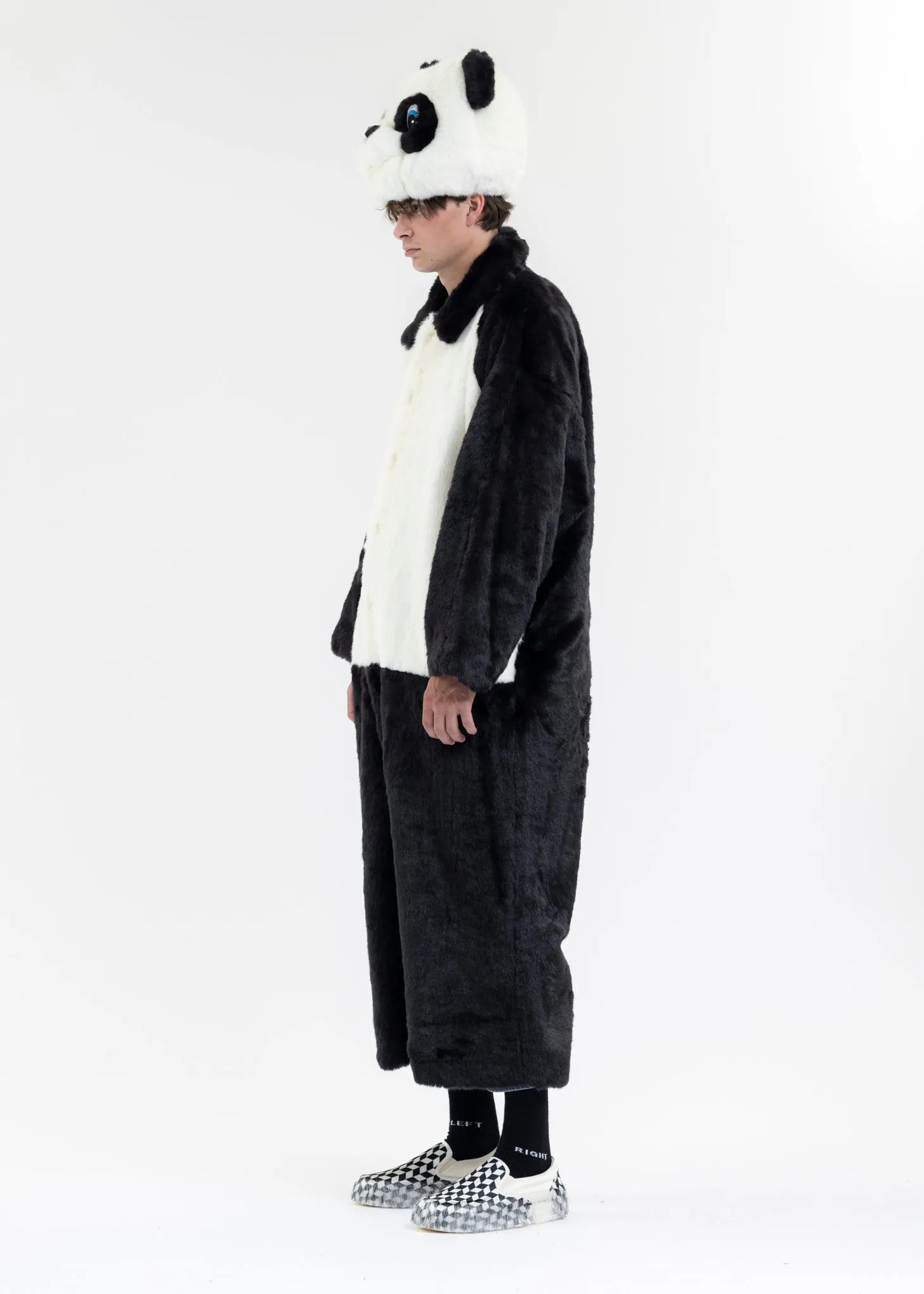BLACK 2WAY COSTUME FUR COAT (PANDA)