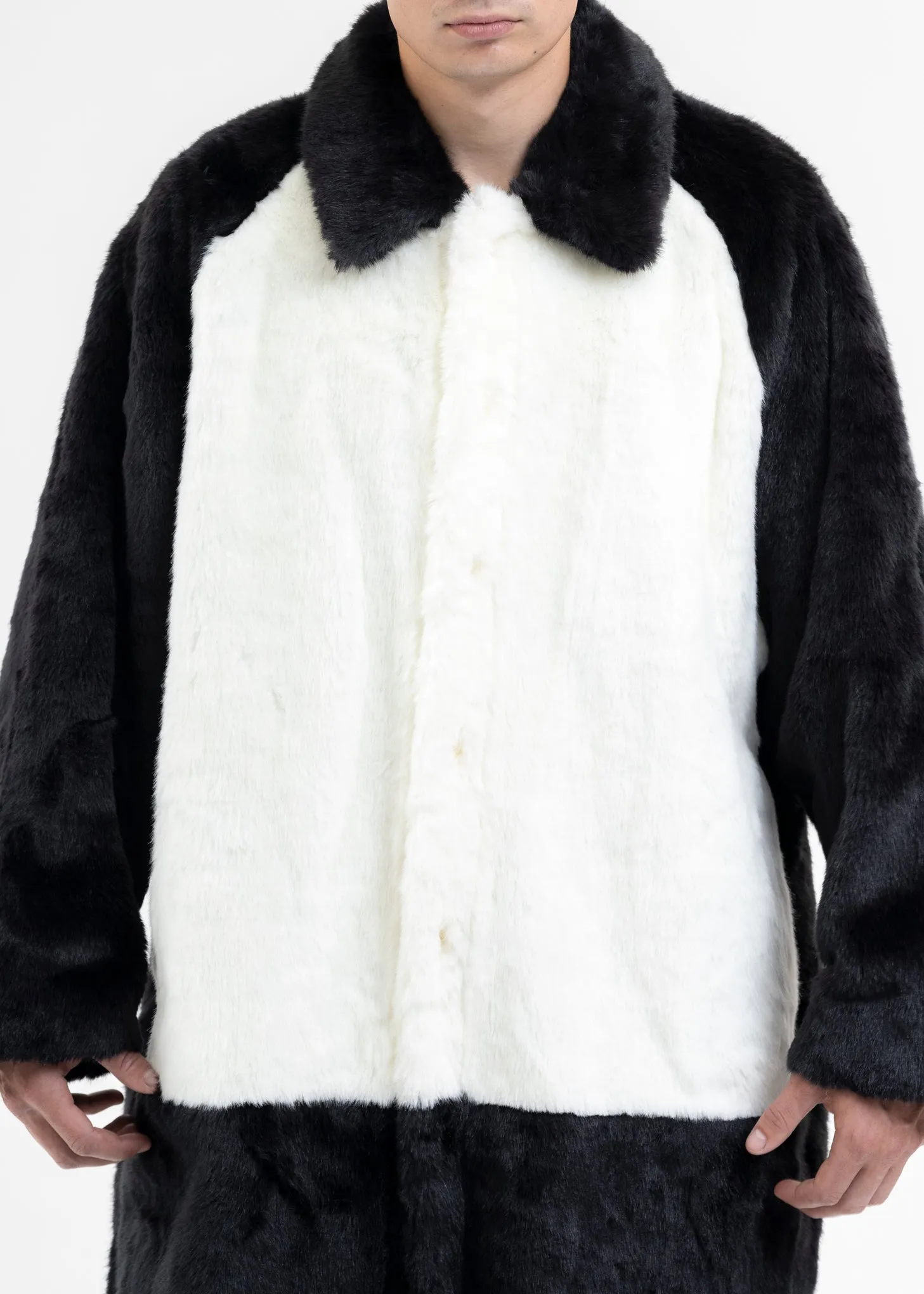 BLACK 2WAY COSTUME FUR COAT (PANDA)