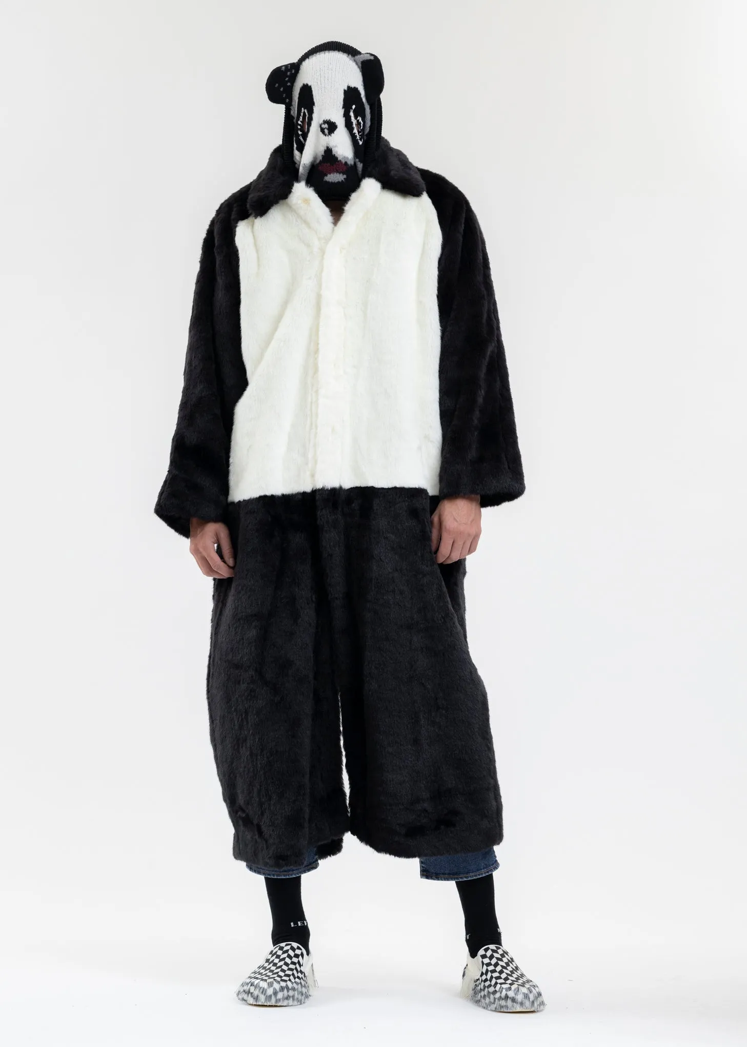 BLACK 2WAY COSTUME FUR COAT (PANDA)