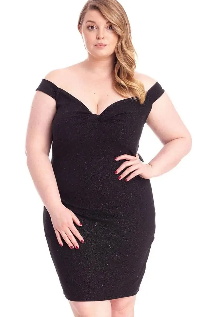 Blue Zone Planet |  Glittered Off Shoulder Mini Dress