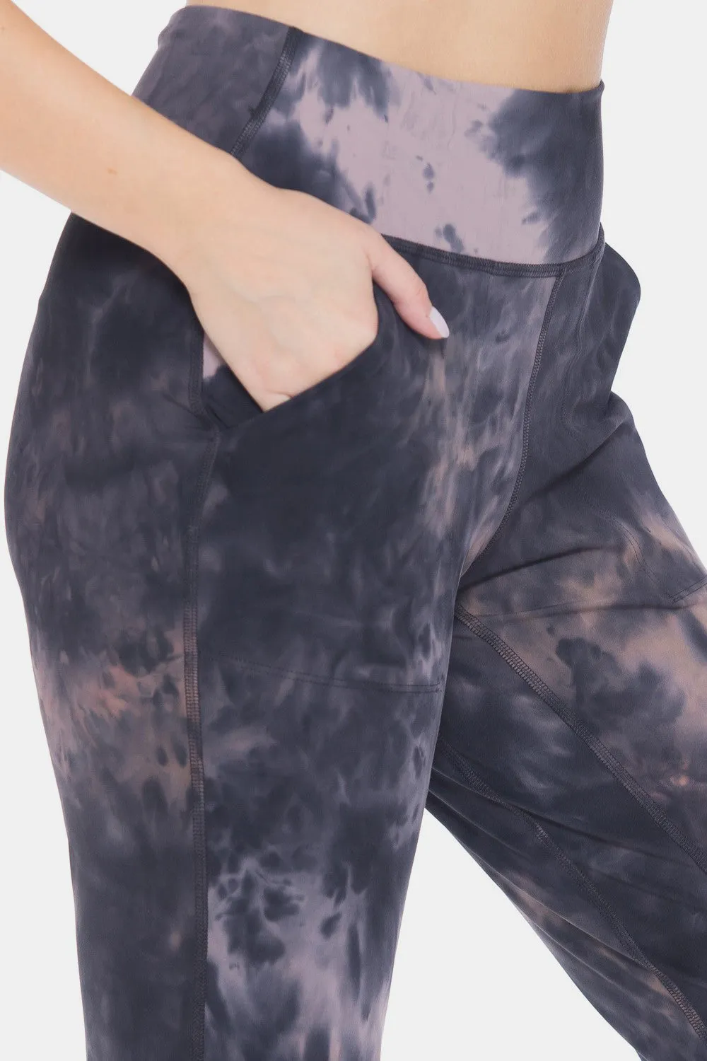 Blue Zone Planet |  Leggings Depot Tie-Dye High Waist Cropped Leggings