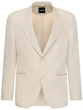 Boss   Huge linen &amp; cotton single breast jacket 