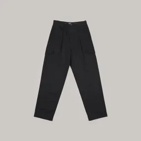 both X SECOND LAYER-POCKET CARGO PANTS-BLACK