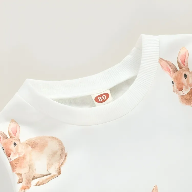 Brown Bunny Flared Pants Toddler Set