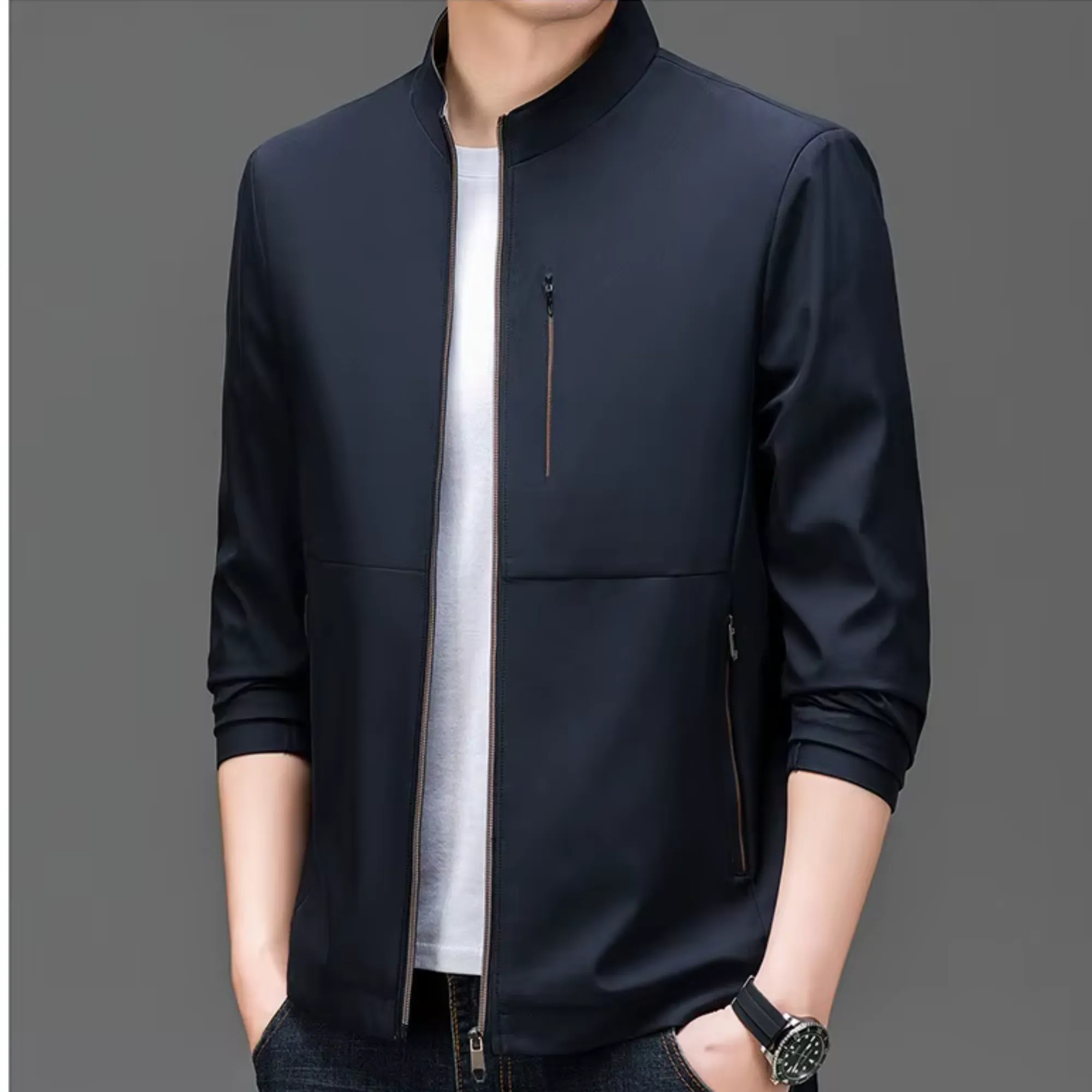 Caleb - Men's Mandarin Collar Jacket