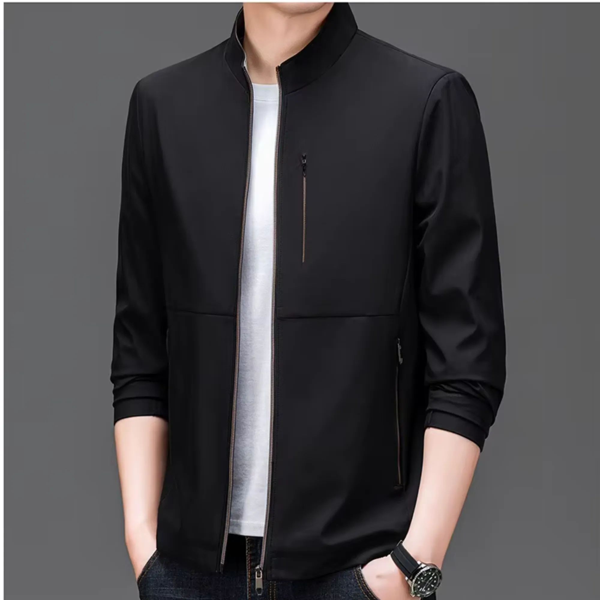 Caleb - Men's Mandarin Collar Jacket