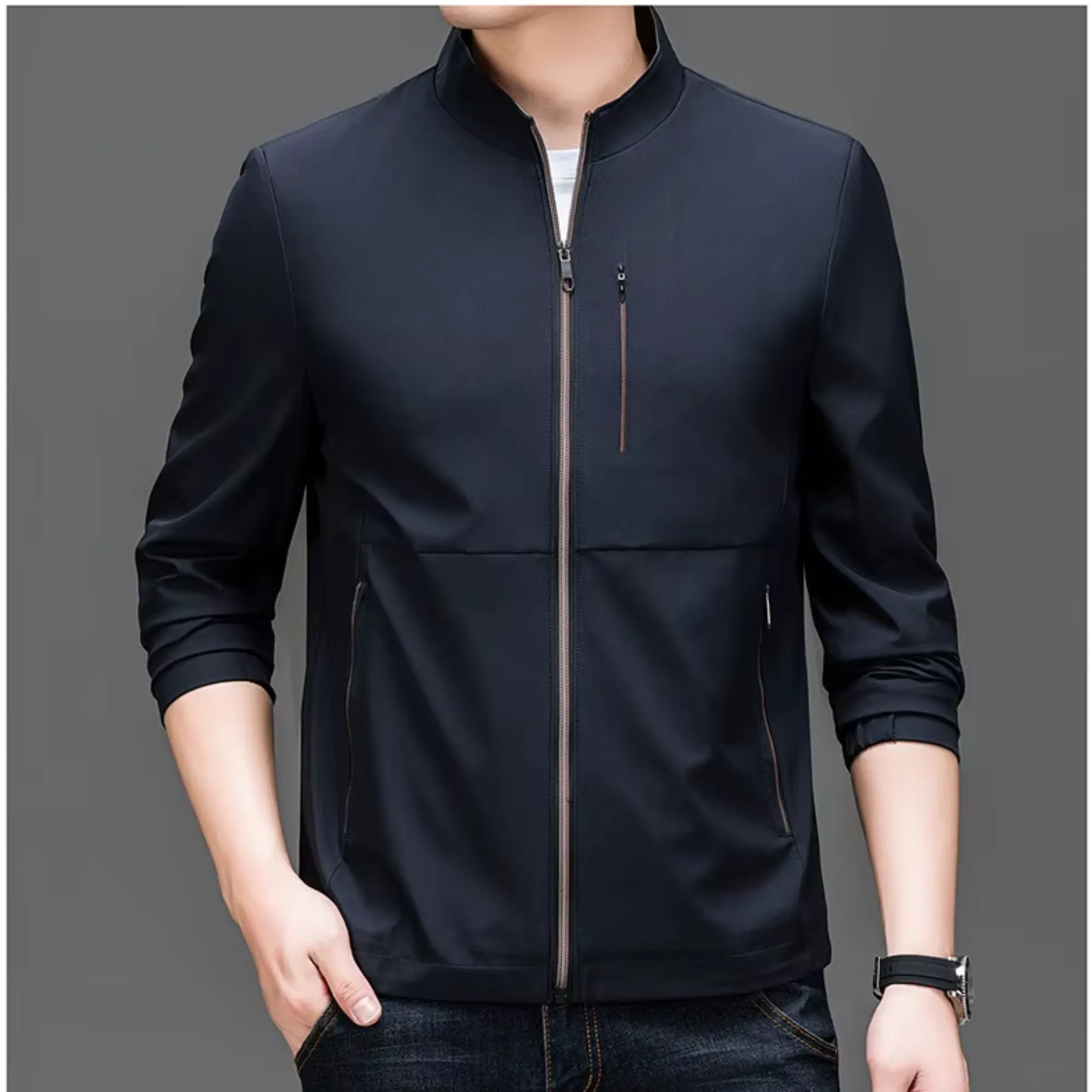 Caleb - Men's Mandarin Collar Jacket