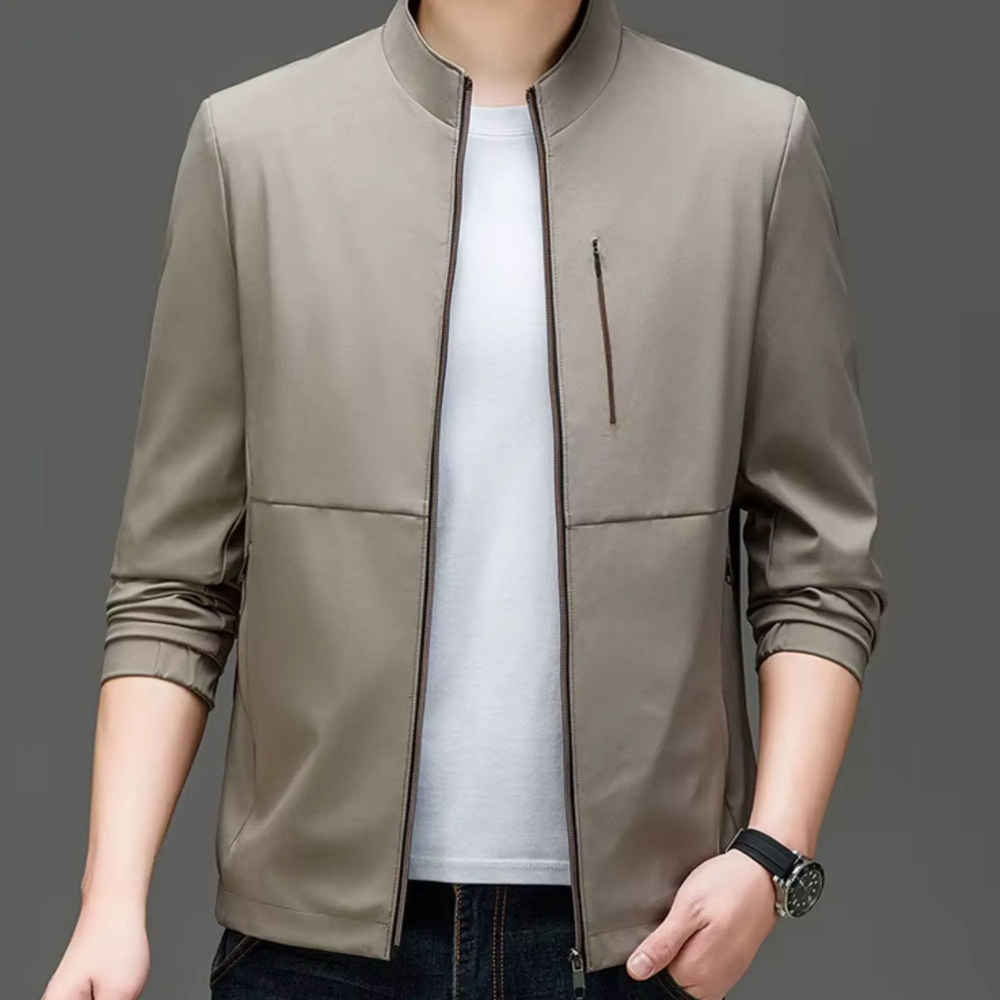 Caleb - Men's Mandarin Collar Jacket
