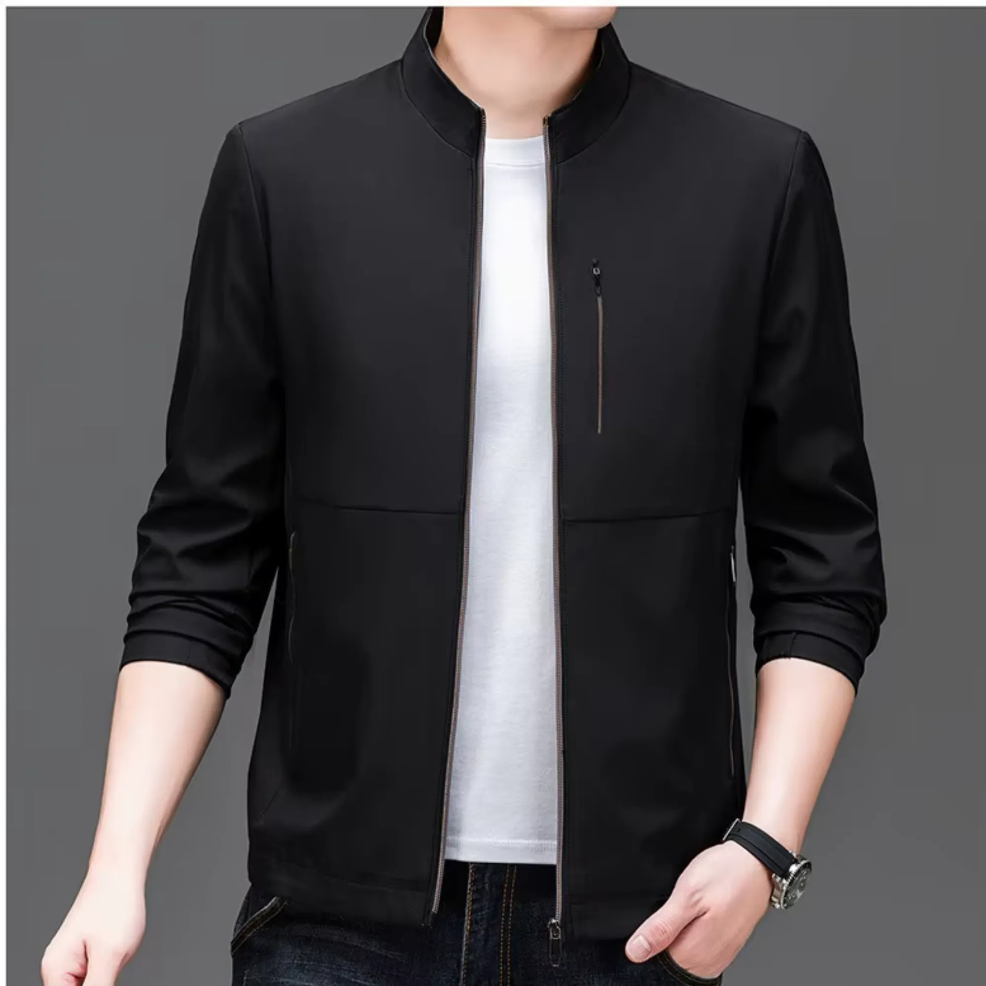 Caleb - Men's Mandarin Collar Jacket