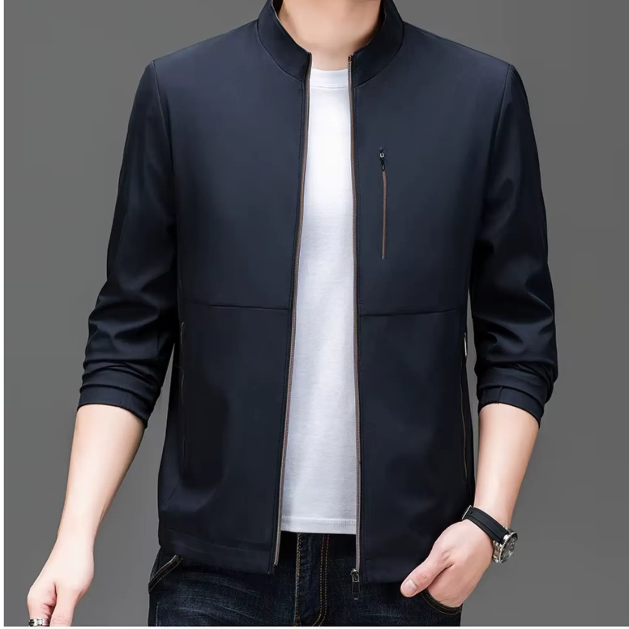 Caleb - Men's Mandarin Collar Jacket