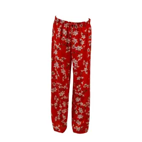 Calvin Klein Women's Floral Print Lightweight Wide Leg Pants Red Size Medium