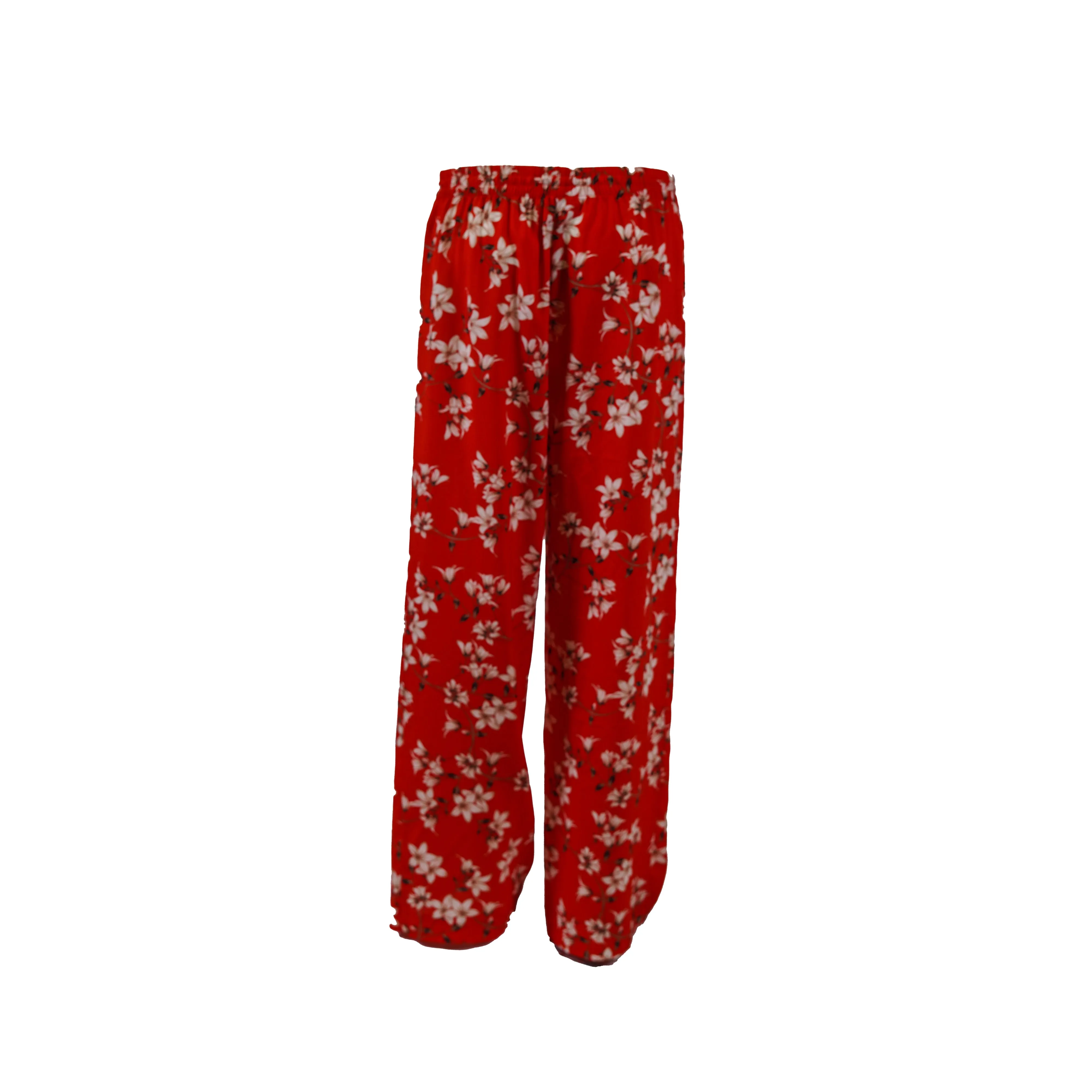 Calvin Klein Women's Floral Print Lightweight Wide Leg Pants Red Size Medium