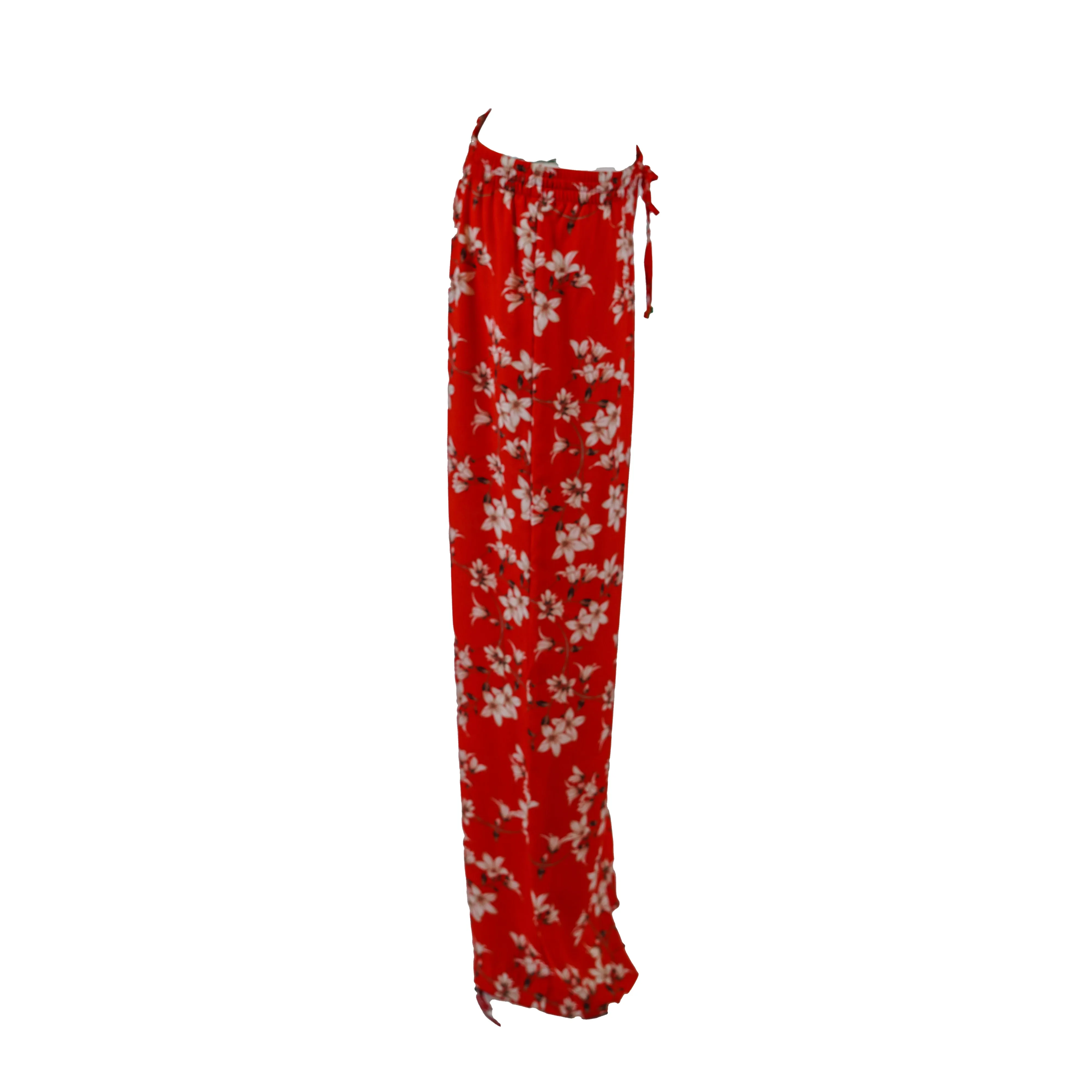 Calvin Klein Women's Floral Print Lightweight Wide Leg Pants Red Size Medium