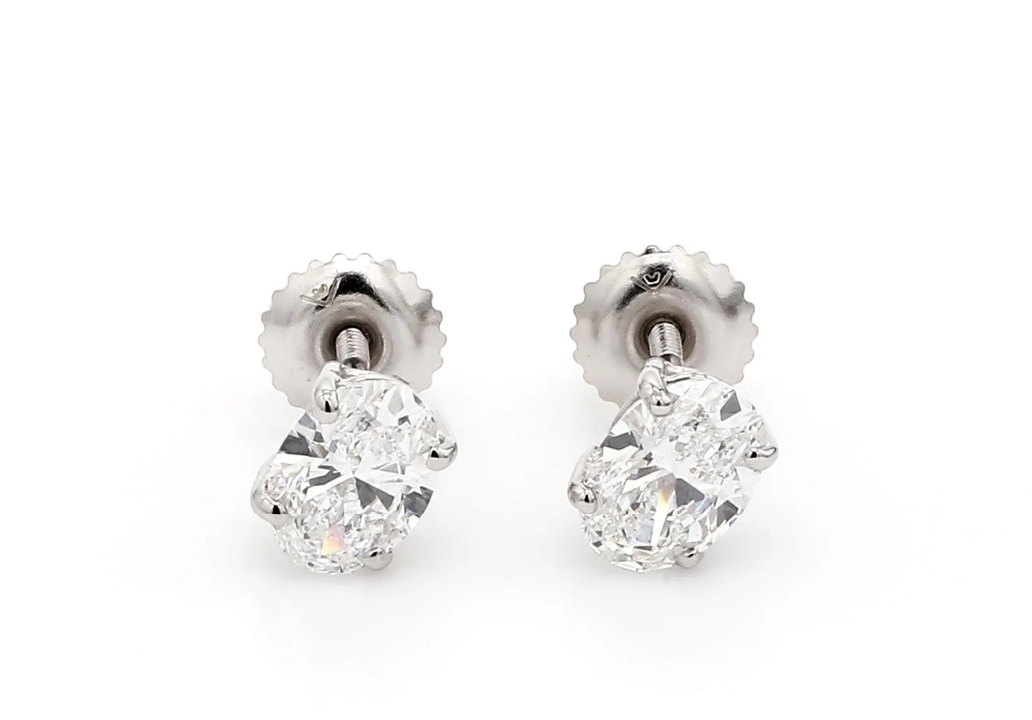 Classic Oval Earrings 1.0 Ctw Certified