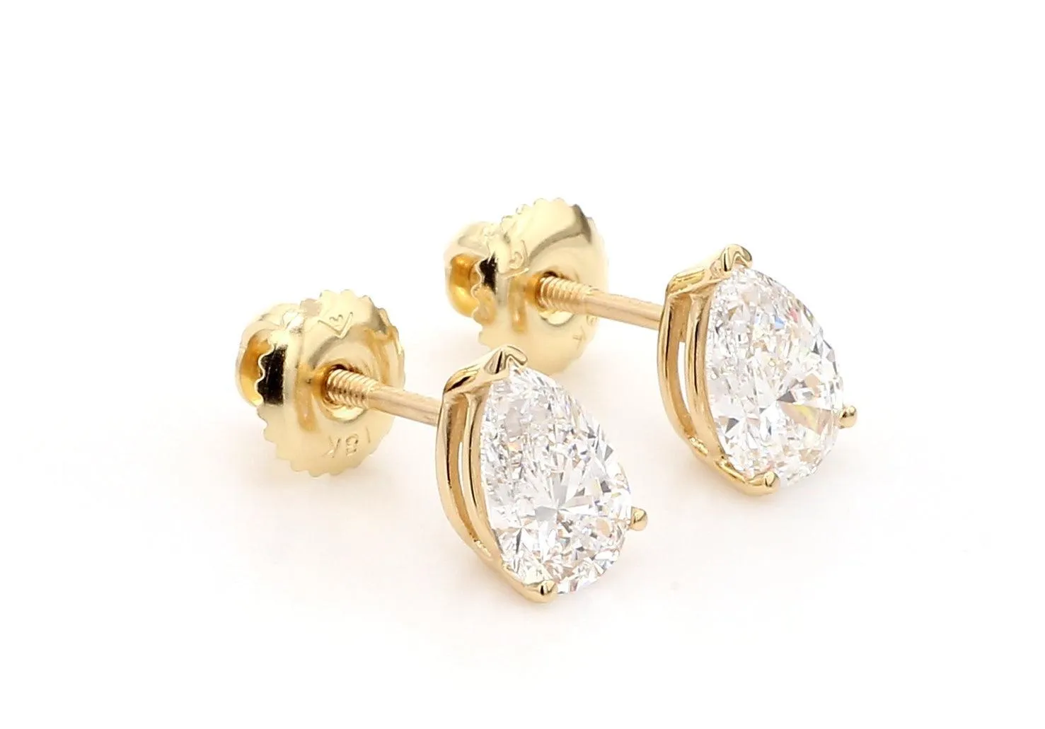 Classic Pear Shaped Earrings 1.0 Ctw Certified