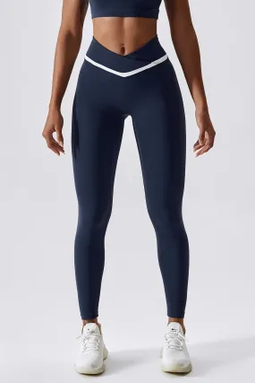 Contrast Trim V-Waist Gym Leggings