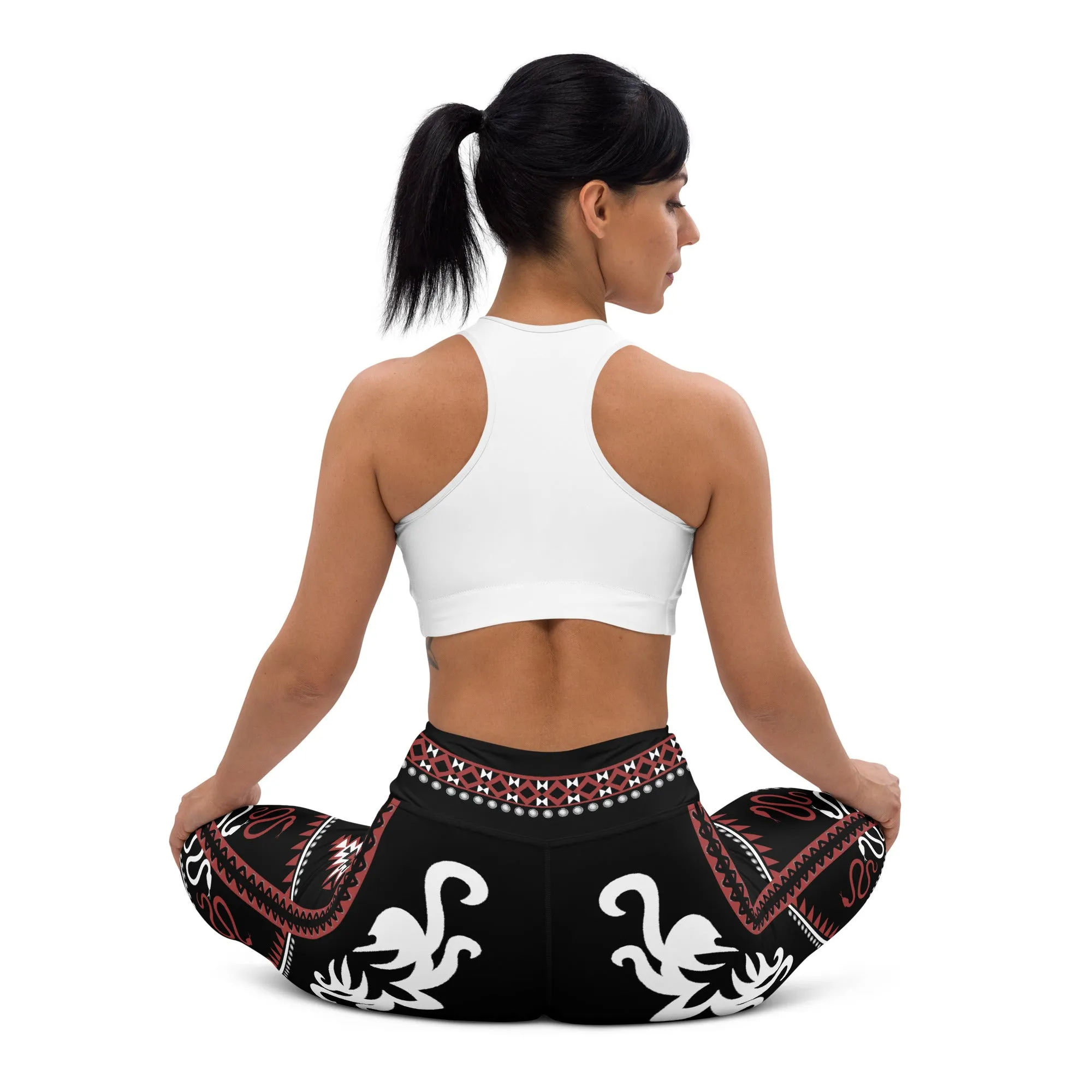 Cowgirl Red & Black Yoga Leggings
