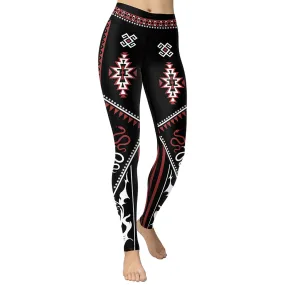 Cowgirl Red & Black Yoga Leggings