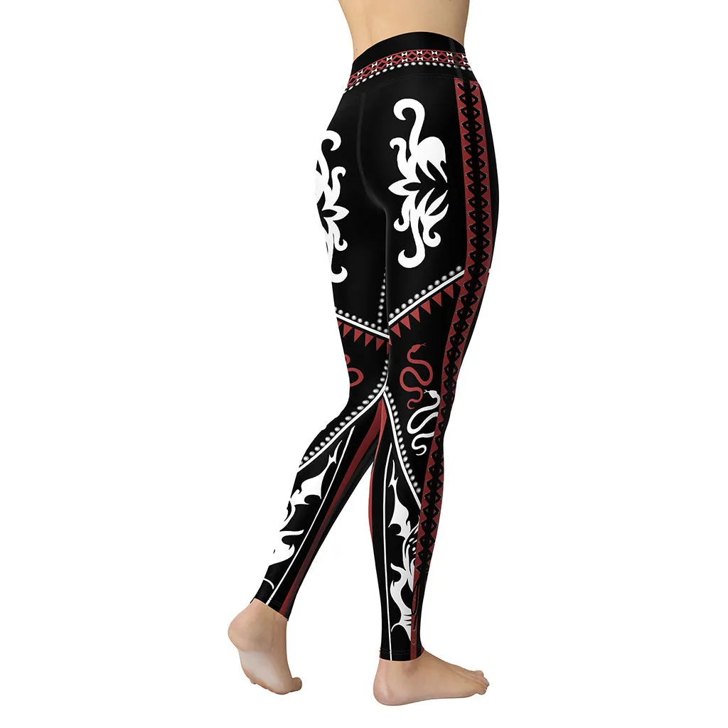 Cowgirl Red & Black Yoga Leggings