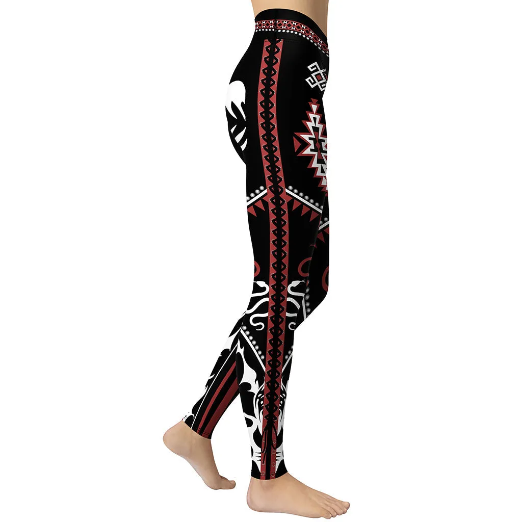 Cowgirl Red & Black Yoga Leggings