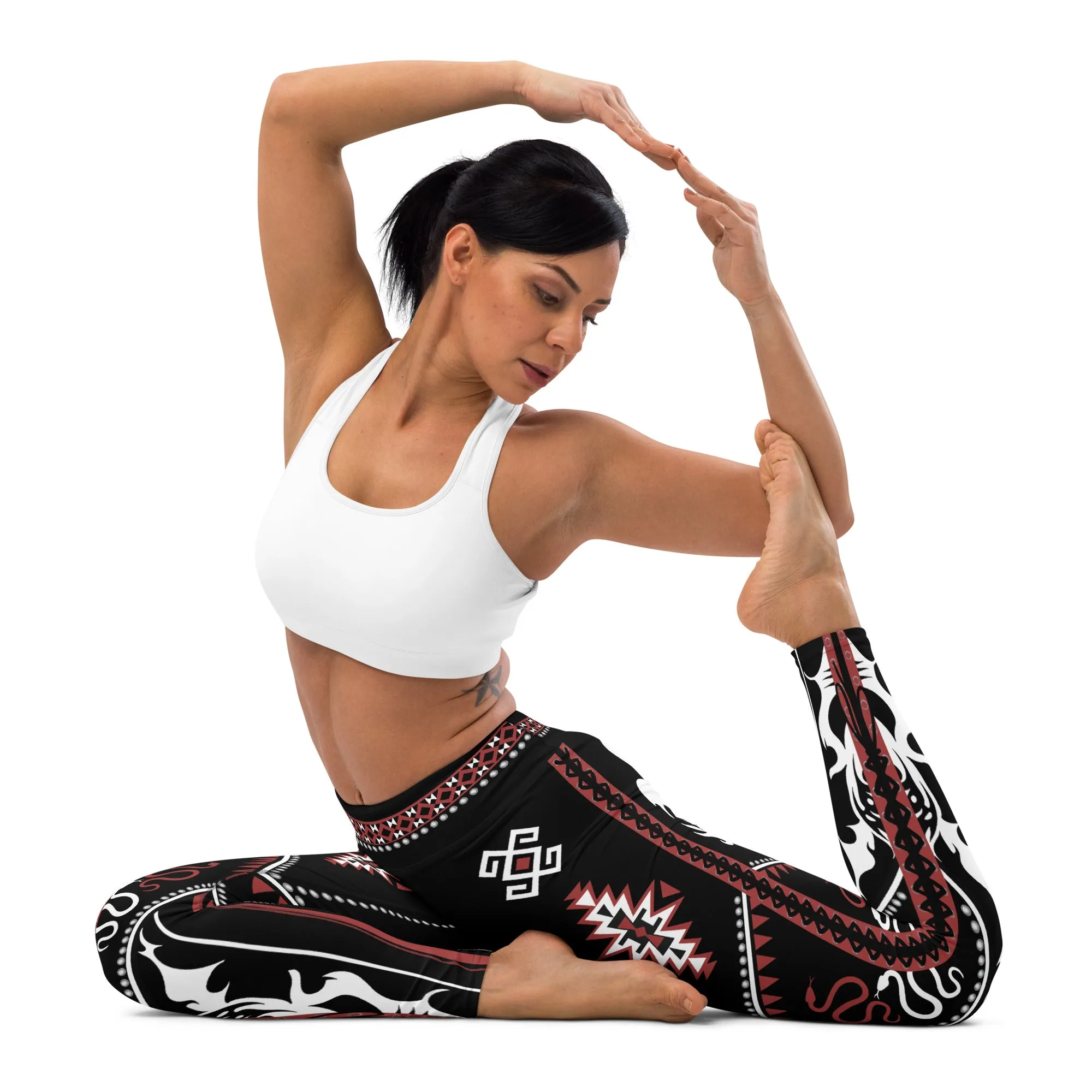 Cowgirl Red & Black Yoga Leggings