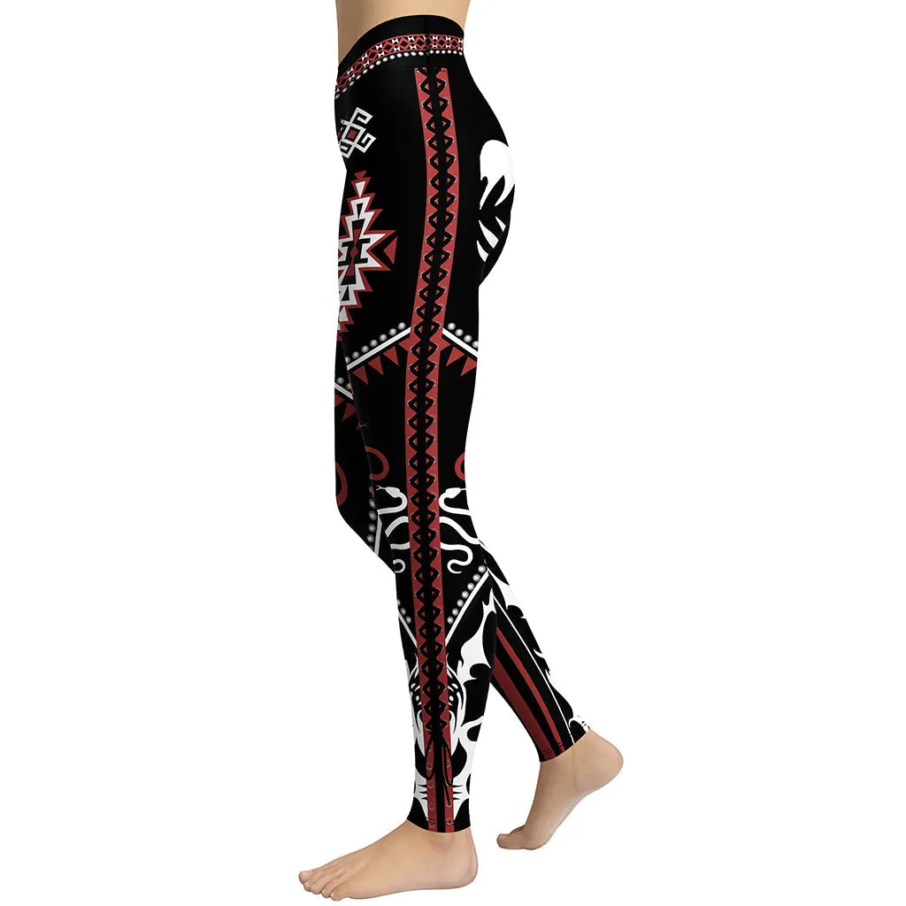 Cowgirl Red & Black Yoga Leggings