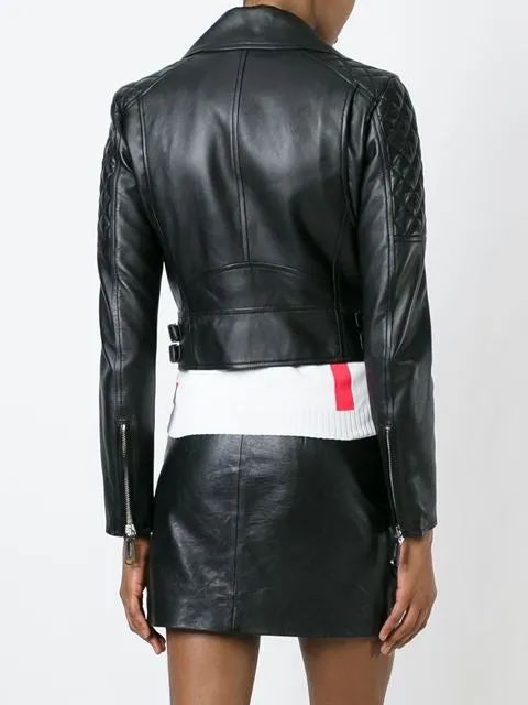 Cropped biker jacket