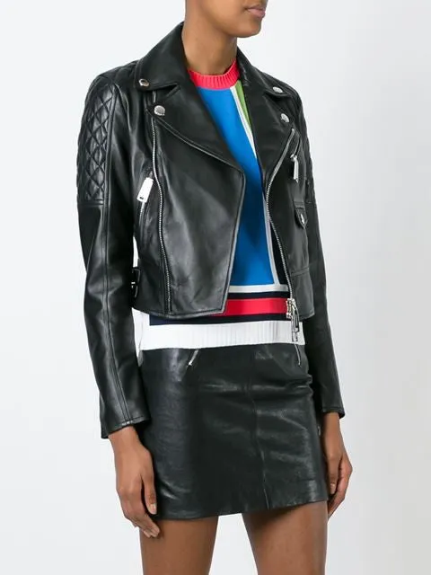 Cropped biker jacket