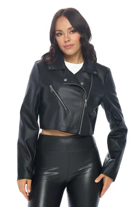 Cropped PU Jacket