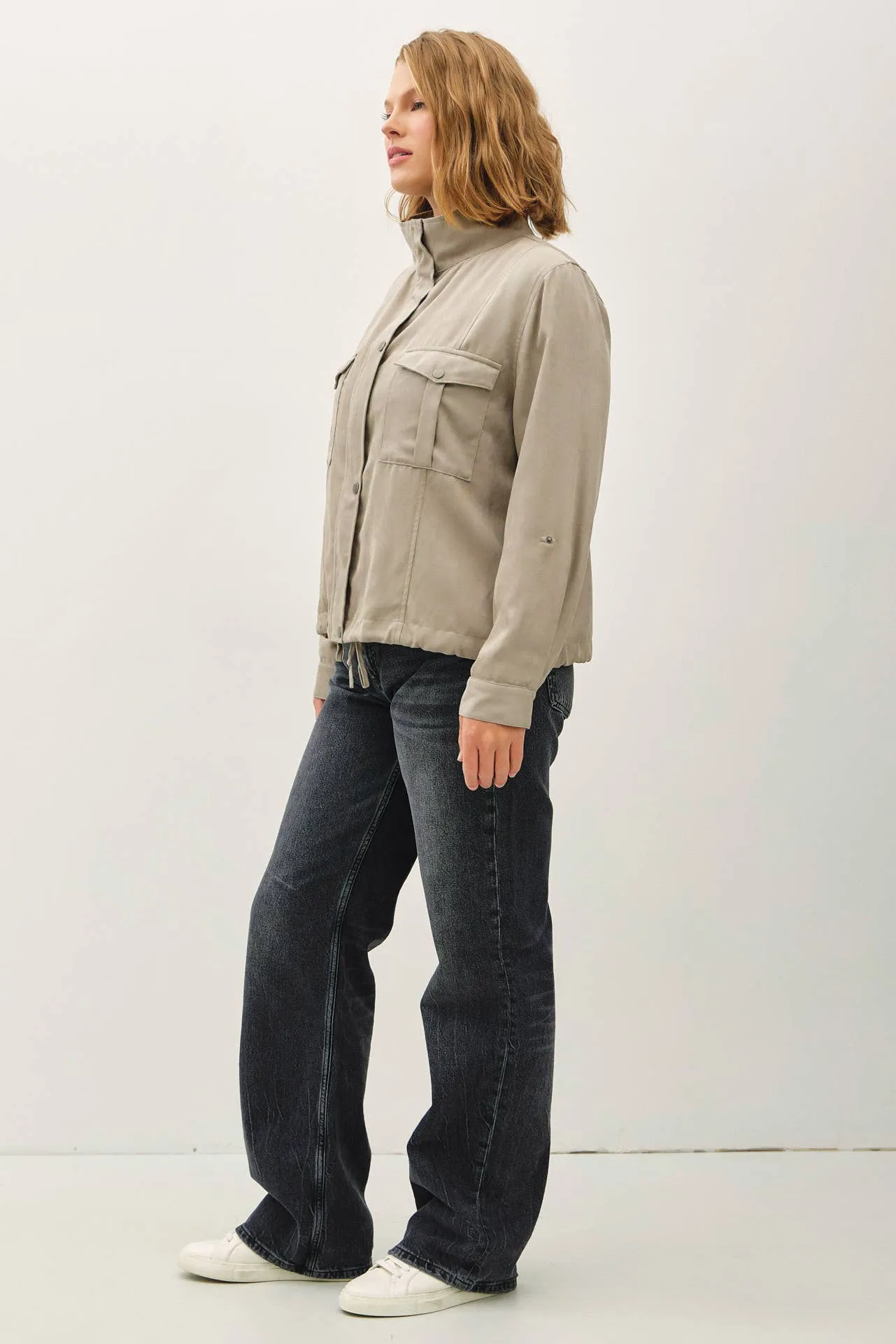 Cropped Utility Zipper Jacket