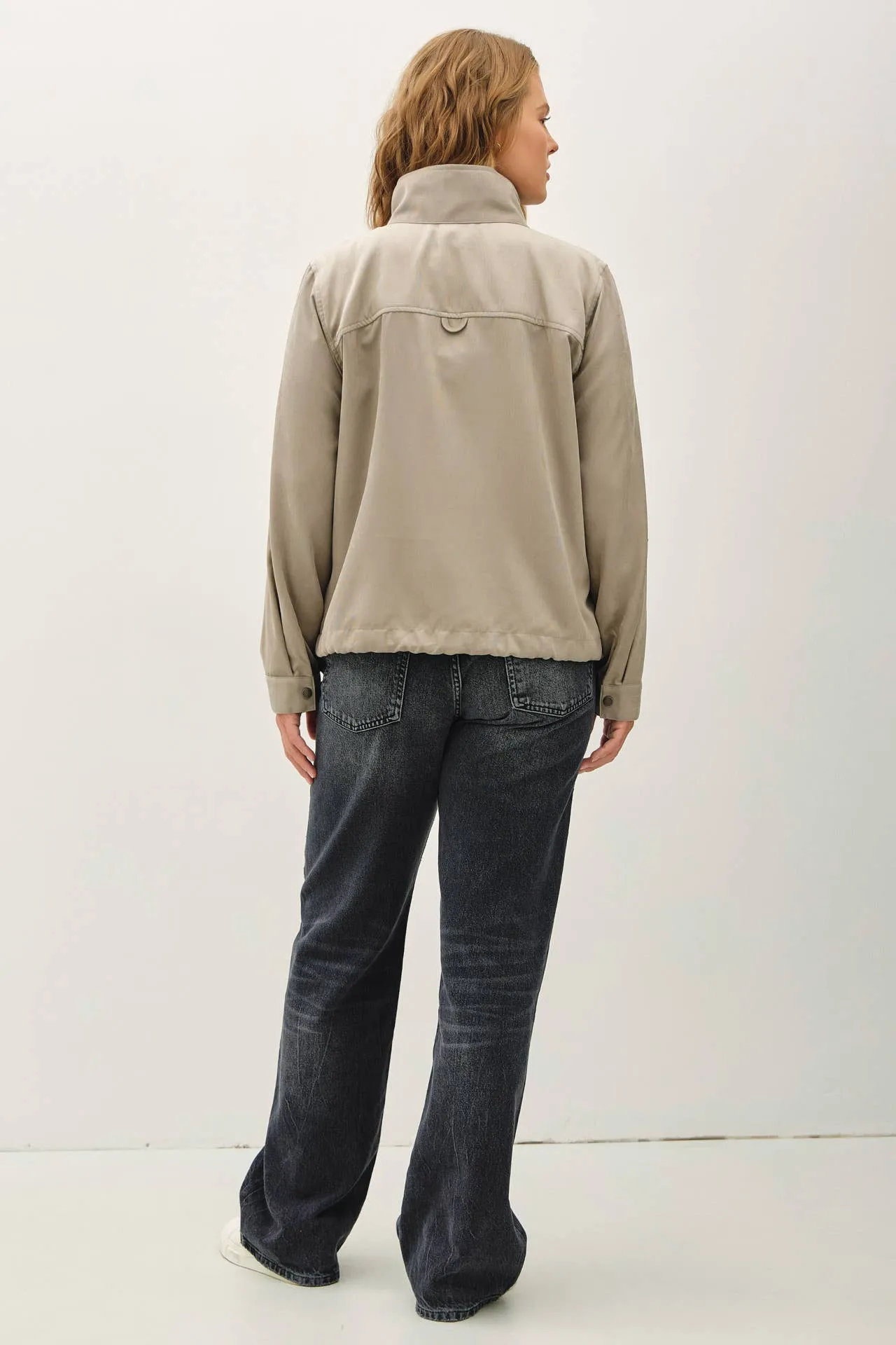 Cropped Utility Zipper Jacket